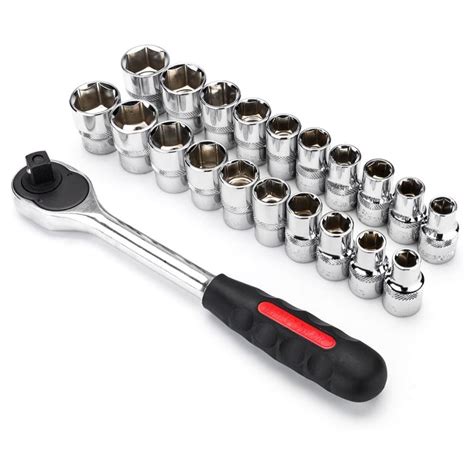 Kits, such as a CRAFTSMAN ® ratchet wrench set, include up to 20 pieces, so you can be ready to tackle any project. These tools are built with sturdy materials such as chrome vanadium steel, which is heat treated for strength and durability. Wrenches feature hand-stamped and color-coded sizes for easy organization and use.