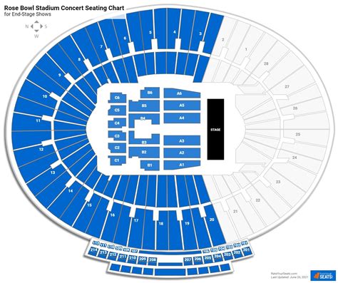 Rose Bowl » section 16-h. Photos Seating Chart NEW 