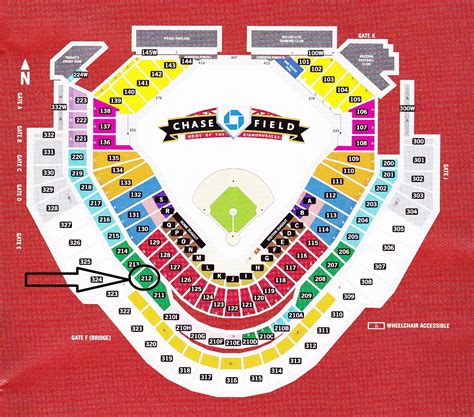 Español. Chase Field Seating Map. Chase Field Map with Seating Views. Back to Chase Field Information. Inside Chase Field. Ballpark Information. Getting to Chase Field. Directions & Parking. Clear Bag Policy.