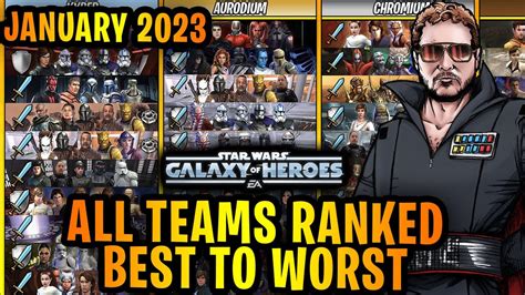 In this video we show you all of the very best teams in Galaxy of Heroes ranked best to worst for February 2022! Lots of changes since we last made this list! …