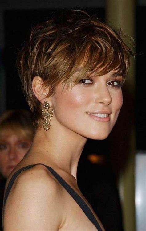 The bronde mix really displays the best of this pixie cut, and the bangs help showcase her jawline. ... Shaggy Pixie Cut With Bangs. Image: Shutterstock. Here is the epitome of beauty Meg Ryan, the veteran actress, with her statement shaggy pixie haircut with side-swept bangs. The multiple layers of this hairstyle make it appear naturally ...