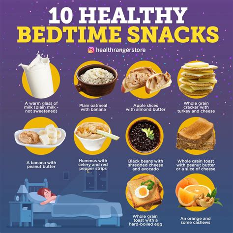 Don’t eat a heavy meal within four hours of going to bed. Don’t eat or drink anything that has caffeine after noon. Do eat a small snack if you wake up hungry , but don’t get into the habit .... 