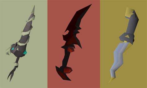 Best stab weapons osrs. Therefore you want your best offensive gear or best prayer gear. Prayer is probably better as the drops aren't all that valuable and you don't wanna waste 1000s of prayer/super restores. So. Proselyte, dfs, hasta, max str melee gear in other slots. Hasta cos dragons are weak to stab. 