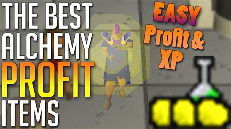 Cheaper items require less capital, but usually offer worse profit. Some options may not be viable due to low buy limits or high capital requirements. For the best efficiency, players should cast High Level Alchemy while doing other activities, such as questing, training Agility, melee combat, and farm runs. When alching items, place the items .... 