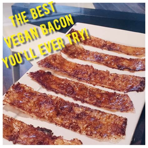 Best vegan bacon. Take 2 sheets of rice paper and press them together. Submerge them in the bowl of water for about 15-30 seconds. This should make them adhere to one another. Carefully remove the rice paper and place it in the marinade. Marinate for one minute, flip, and marinate one more minute. 