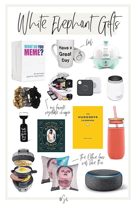 Best white elephant gifts 2023. These 10 white elephant gifts of 2023 will be a hit at any holiday gathering. We’ve got something for everyone on your gift list. Shopping The 10 Best White Elephant Gifts of 2023 to Give During ... 