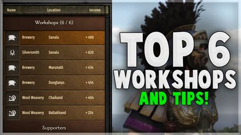 Bannerlord best workshops As of 1.8 these are the best workshops for each town in Mount and Blade 2 Bannerlord You wont make this many Denars everyday but t.... 