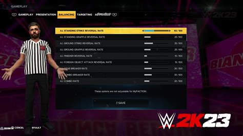 Best wwe 2k23 sliders. WWE 2K24 returns with a vast range of settings and sliders. The accessible sliders make it can provide longer and more realistic matches. It lacks the Fire Pro Wrestling -style sim matches but can ... 