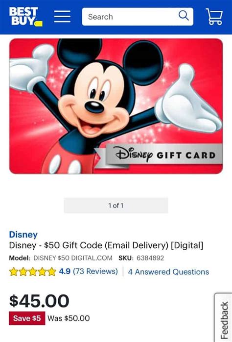 Bestbuy Disney Gift Card