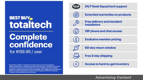 Bestbuy total tech. BEST BUY TOTAL TECH SUPPORT TERMS OF SERVICE 1. The Plan. ... will send a Geek Squad Agent or a Best Buy-authorized third-party service provider to the Service Address to perform in-home work, subject to the fee structure outlined in Sections 2(b) and 2(c) above. f. We reserve the right to determine whether in … 