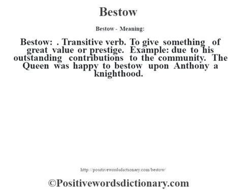 Bestow definition and meaning Collins English Dictionary