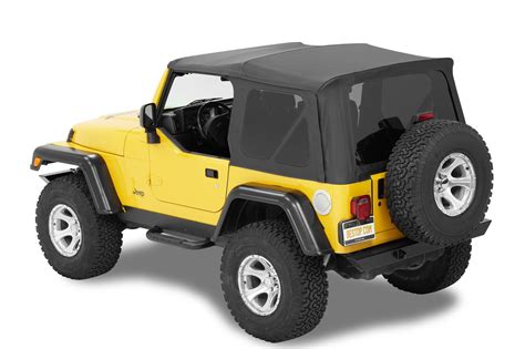 Besttop - Bestop Pavement Ends by Bestop 51148-35 Black Diamond Replay Replacement Soft Top Tinted Windows; No door skins included for 1997-2006 Jeep Wrangler. 4.3 out of 5 stars 249. $399.99 $ 399. 99. FREE delivery Mon, Nov 13 . Only 15 left in stock (more on the way). Bestop 5260001 Tailgate Bar for 1997-2006 Wrangler.