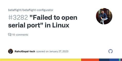 Betaflight failed to open serial port linux.  Tried all ports and the same res...