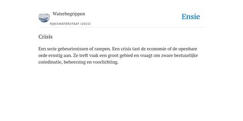 Betekenis crisis