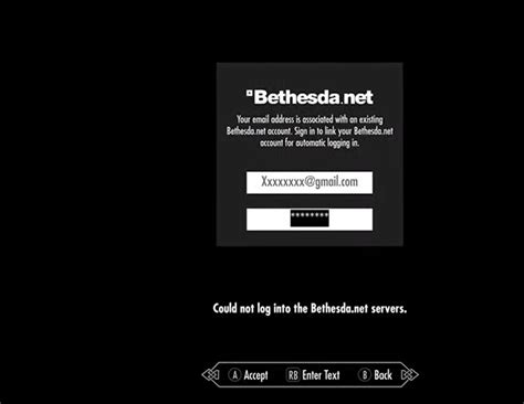 Check the Bethesda.net Server Status page to see if there is a planned maintenances or outages; Check the Xbox Live Status and PlayStation Network Service Status pages to see if there are any planned maintenances or outages; If the above does not resolve your issue, proceed to the following troubleshooting: Exit the game entirely and restart it.. 