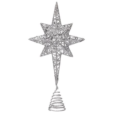 Bethlehem star tree topper silver.  The double-sided design allows the lights to...