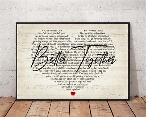 Better Together Lyrics Wall Art - Etsy Norway