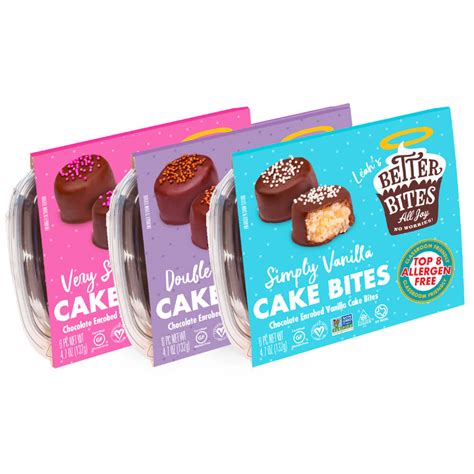 Better bites bakery. Bites Bundle. $76.00. Our little Bites pack a deliciously big punch; now you can purchase two full cases to stock up for any time snacking, lunchbox treats, or special occasions. … 