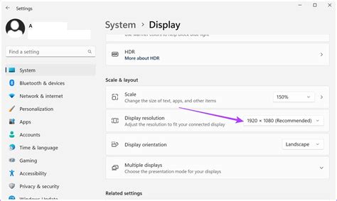 Better display change resolution.  Select the drop-down menu next to "Display re...