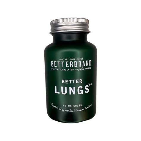 Find helpful customer reviews and review ratings for Betterbrand BetterLungs Daily Respiratory Health Supplement | with Mullein Leaf, Elderberry, Vitamin D, Ginseng and Reishi Mushroom | Lung Health, Allergy, Sinus, and Mucus Relief (60 Capsules) at Amazon.com. Read honest and unbiased product reviews from our users.