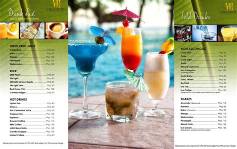 BeveRages Menu - Royal Resorts