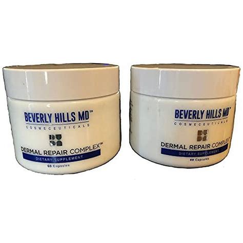 Beverly Hills MD Dermal Repair Complex skincare formula also supports the body's natural supply of bioavailable collagen from the inside out and it can also help renew and rejuvenate all skin not just facial skin. ... Each bottle of Dermal Repair Complex skincare formula contains 60 easy-to-swallow capsules, which is enough for a month's .... 