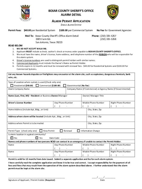 Atascosa, TX Alarm Permit Application form. In all likelihood, the Alarm Permit Application form is not the only document you should review as you seek business license compliance in Atascosa, TX. We recommend that you obtain a Business License Compliance Package (BLCP)®. It will contain every up-to-date form, application, schedule, and .... 