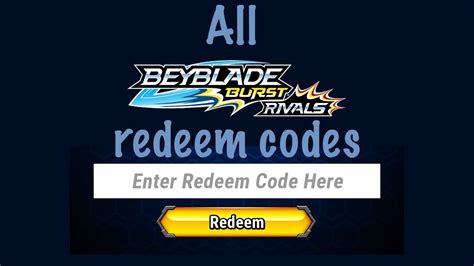 Jan 23, 2021 · Beyblade Burst Rivals Redeem Codes List 2021 As You Progress Through The Levels And Increase Progress In The Game You Will Discover New Characters Who Will Beyblade Burst Rivals Cheat Codes For Moreover, epic rivals battle set. 512x250 - Beyblade burst rivals is a brand new beyblade game for android by epic story interactive.