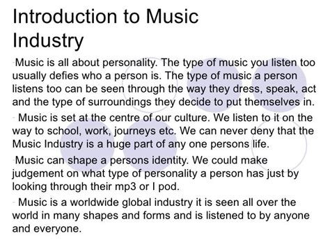 Beyond the Music An Introduction to the Music Industry