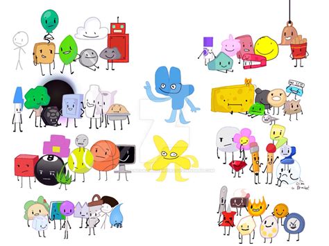A list of all the characters on BFDI, a popular animated series about a competition for a dream island. The characters are categorized by their appearance, personality, role, and more. Find out the trending pages, alternative genders, and renders of your favorite characters.. 