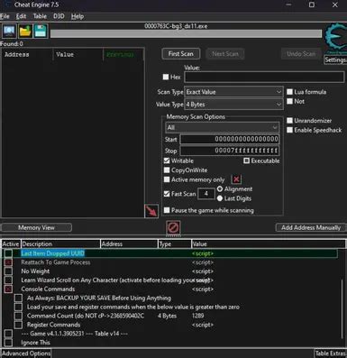 Bg3 cheat engine table patch 8.  After watching this video, you'll know h For quite a while I c...