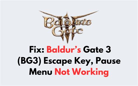 Bg3 escape key not working. Things To Know About Bg3 escape key not working. 