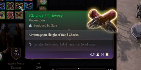 Bg3 sleight of hand. Unlucky Thief's Gloves. Unlucky Thief's Gloves are an uncommon Gloves that grants the wearer +2 to Sleight of Hand checks. Whenever the wearer steals anything, a piece of coal appears in their pocket, like a tiny, dusty condemnation. 