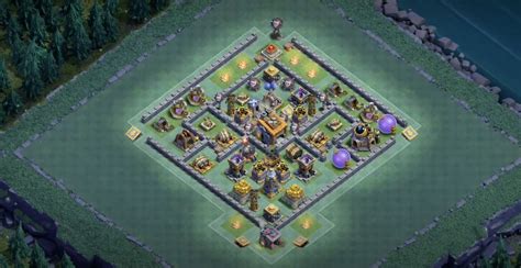 This new corner-style Capital Peak Level 9 layout I just finished after a long time testing and finetuning has several great features. A corner base layout with major defenses separated from each other meanwhile are able to help each other kill graveyard skellies. Wizard towers and bomb towers close by major defenses to avoid graveyard swarm.. 