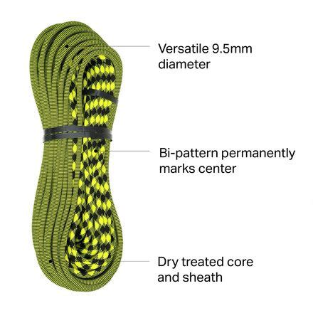Bi pattern climbing rope.  At Bi-Pattern Features: Bi-pattern ropes feat...