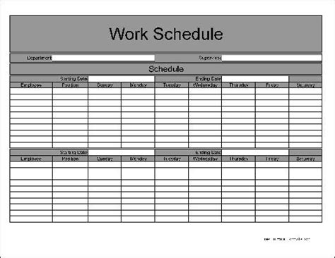 BiWeekly Work Schedule Template For Your Needs