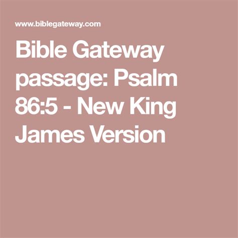 Bible Gateway passage: Psalm 86 - King James Version