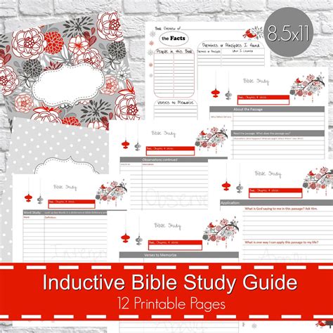Bible Study Guide Printables, Inductive Scripture Devotional Study