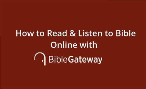 Bible gateway listen. Things To Know About Bible gateway listen. 