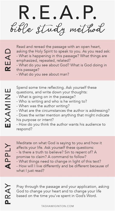 Bible study methods. Step 1 — Reading. Begin by developing a plan on how you will approach reading through the Bible. Unlike most books, you will probably not read it straight through from cover to cover. There are ... 