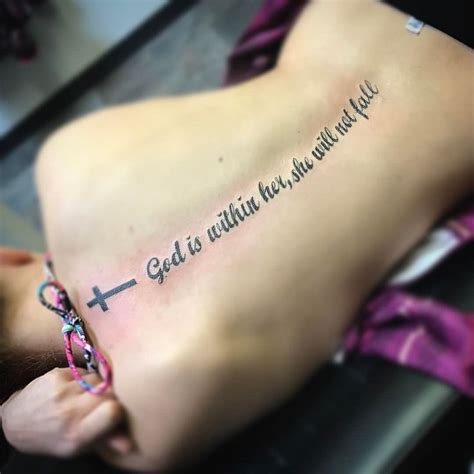 Bible verse spine tattoo. 180 Bible Quote Tattoo Ideas. 1. Sword With Jeremiah 29:11 Bible Quote Tattoo. The message of relying on God's strength and protection while believing in his plan for our lives may be conveyed by this tattoo that includes a sword and the verse from Jeremiah 29:11. Image: @decadentTattoo. 