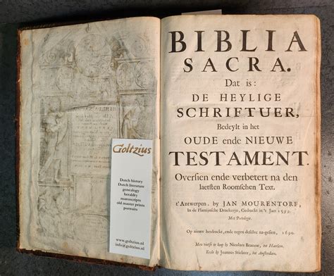 Biblia sacra, dat is, de heylige schriftuer bedeylt in het oude ende nieuwe testament. - Livre de contrôle whitman de livre rouge officiel de la monnaie canadienne.