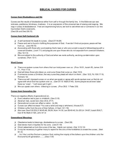 Biblical healing pdf.  The curses include sickness, fever, itches, madness,...