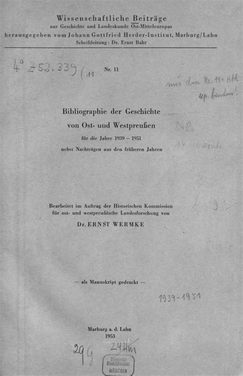 Bibliographie der geschichte von ost  und westpreussen für die jahre 1939 1951. - Analgesia anaesthesia and pregnancy a practical guide.