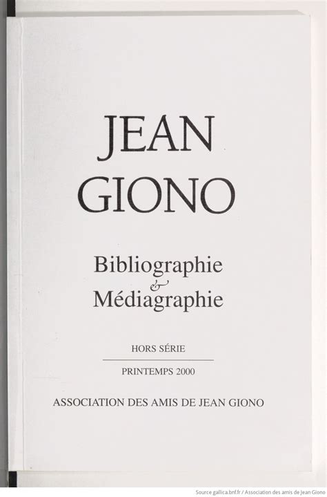 Bibliographie et médiagraphie des œuvres de jean giono. - A level accounting textbooks docs by radall.
