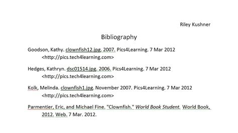 Bibliography Format For Websites