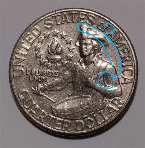 1776-1976 Bicentennial Quarter D Mint To Close To Hair Braid and D is