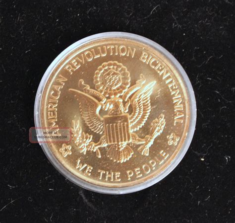 American Revolution Bicentennial Commemorative Medal, 1974. The celebration of America's Bicentennial began in earnest in 1974, the two-hundredth anniversary of the first Continental Congress, which led to the Declaration of Independence in 1776. The postal service produced commemorative stamps, and the U.S. Treasury issued special coinage. . 