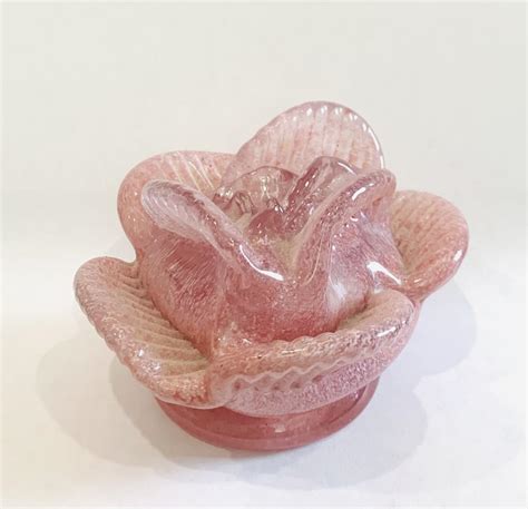 Bid Now: Jean Claude Noavro Hand Blown Glass "Flower paperweight …