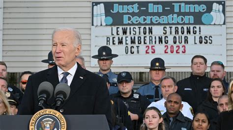 Biden arrives in Maine to mourns with community after a mass shooting that left 18 people dead